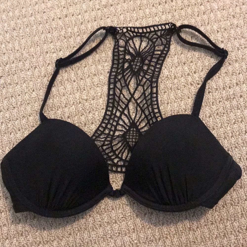 bikini top w lace back and adjustable straps